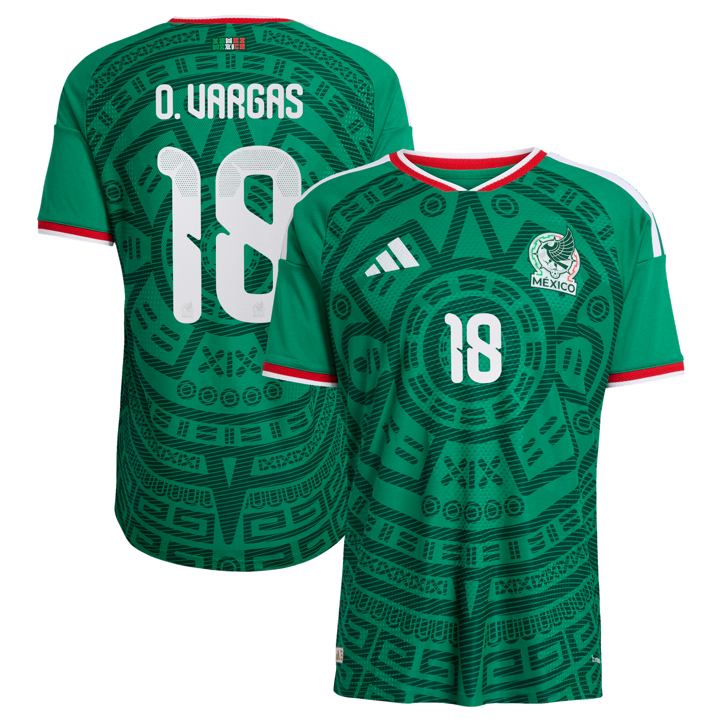 Obed Vargas Mexico National Team 2026 Home On-Field Jersey - Green