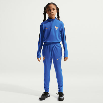 France National Team Youth 2026 Strike Dri-FIT Long Sleeve Quarter-Zip Drill Top - Blue
