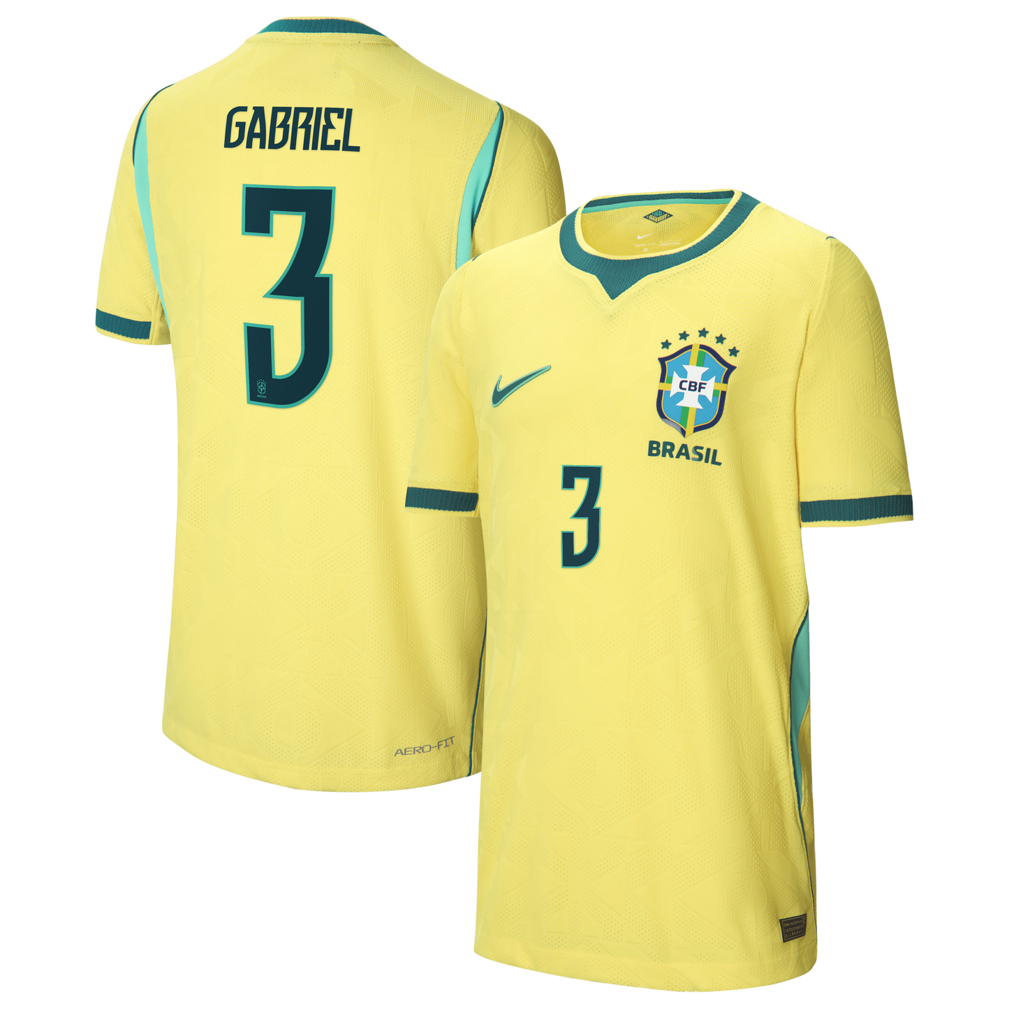 Gabriel Magalhães Brazil National Team Youth 2026 Home Match Jersey - Yellow