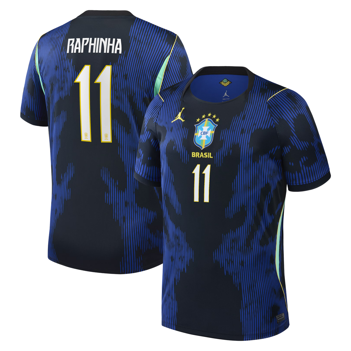 Raphinha Brazil National Team 2026 Away Stadium Replica Jersey - Blue