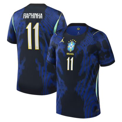 Raphinha Brazil National Team 2026 Away Stadium Replica Jersey - Blue