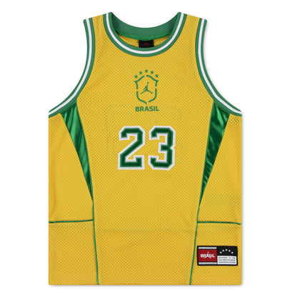 Brazil National Team Youth Mesh Basketball Fashion Jersey - Yellow
