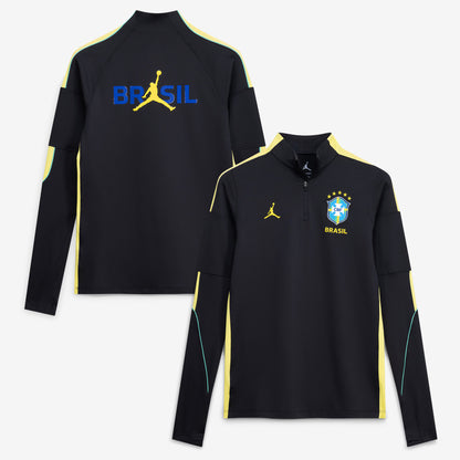Brazil National Team Women's 2026 Strike Dri-FIT Long Sleeve Quarter-Zip Drill Top - Black