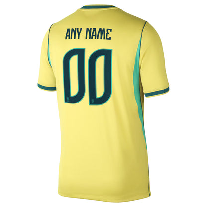 Brazil National Team 2026 Home Stadium Replica Custom Jersey - Yellow