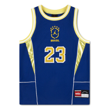 Brazil National Team Youth Mesh Basketball Fashion Jersey - Royal