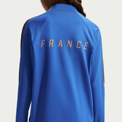 France National Team Youth 2026 Strike Dri-FIT Long Sleeve Quarter-Zip Drill Top - Blue