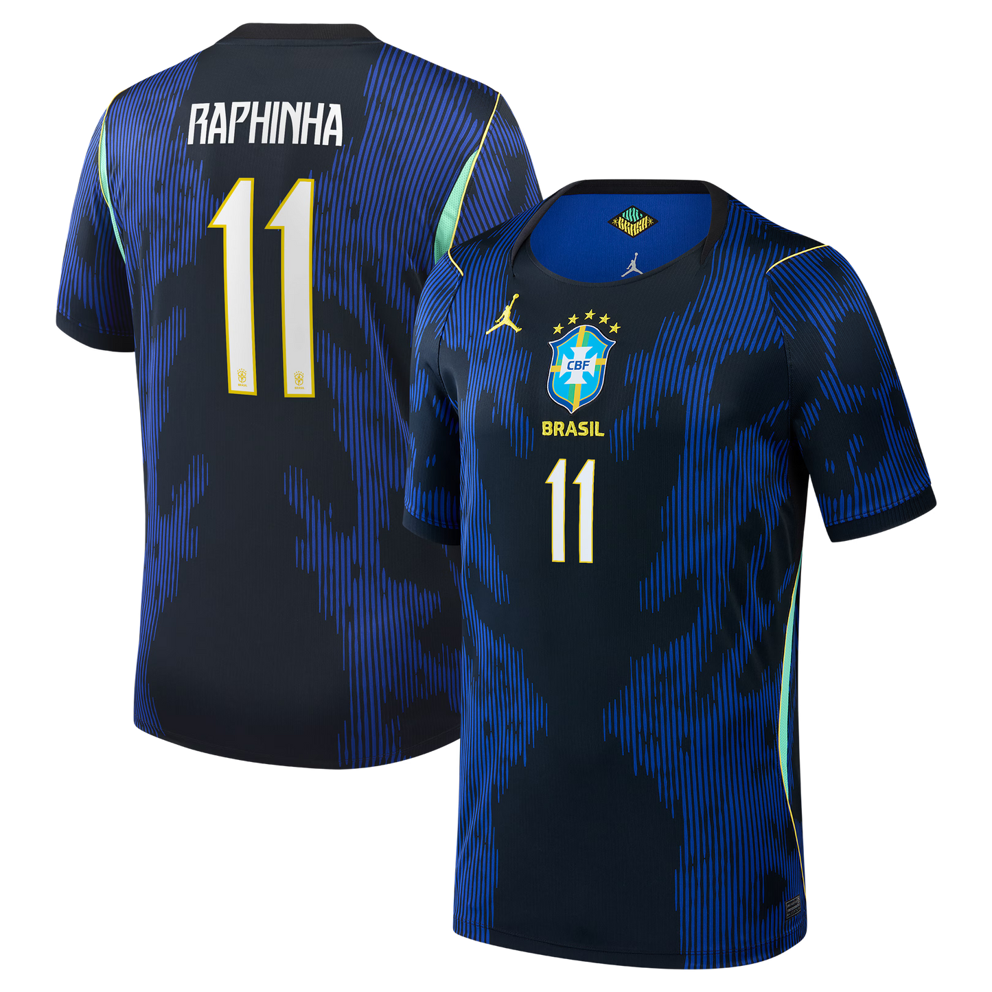 Raphinha Brazil National Team Youth 2026 Away Stadium Replica Jersey - Blue