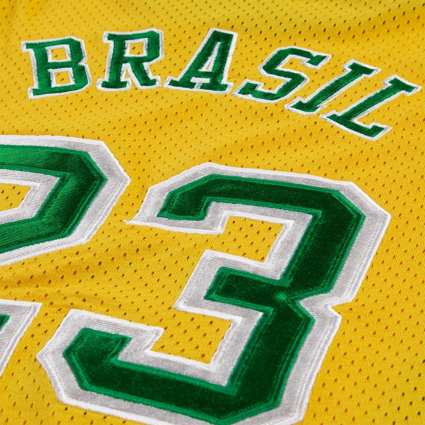 Brazil National Team Youth Mesh Basketball Fashion Jersey - Yellow