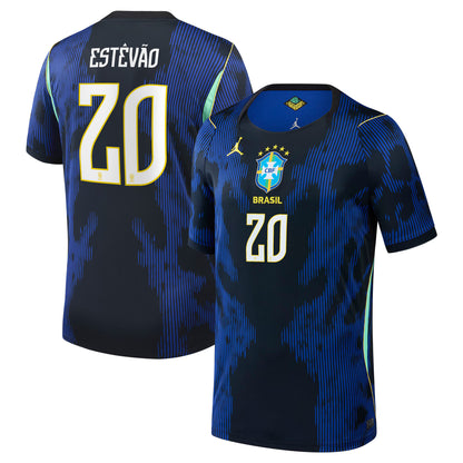 Estêvão Brazil National Team Youth 2026 Away Stadium Replica Jersey - Blue