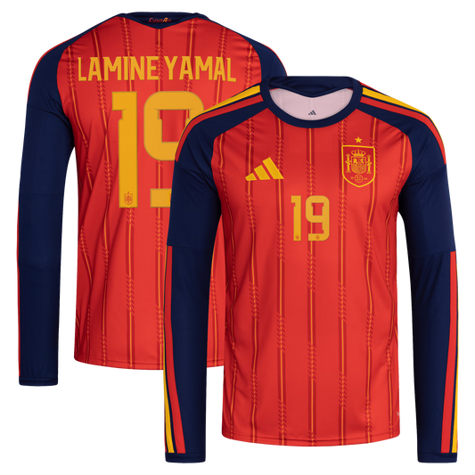 Lamine Yamal Spain National Team 2026 Home Replica Long Sleeve Jersey - Red