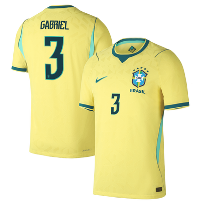 Gabriel Magalhães Brazil National Team 2026 Home Match Jersey - Yellow