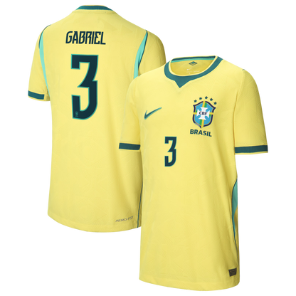 Gabriel Magalhães Brazil National Team Youth 2026 Home Match Jersey - Yellow