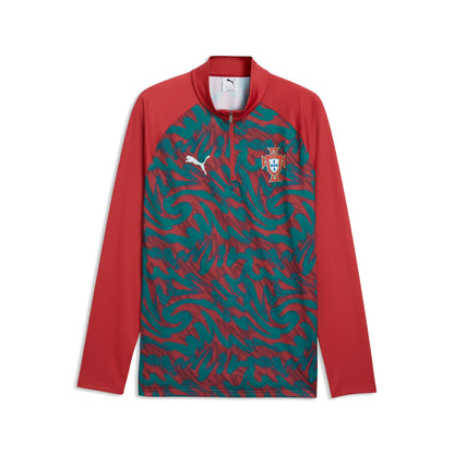 Portugal National Team Pre-Match Quarter-Zip Top - Red