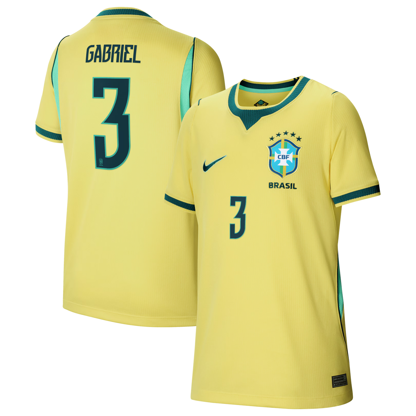 Gabriel Magalhães Brazil National Team Youth 2026 Home Stadium Replica Jersey - Yellow