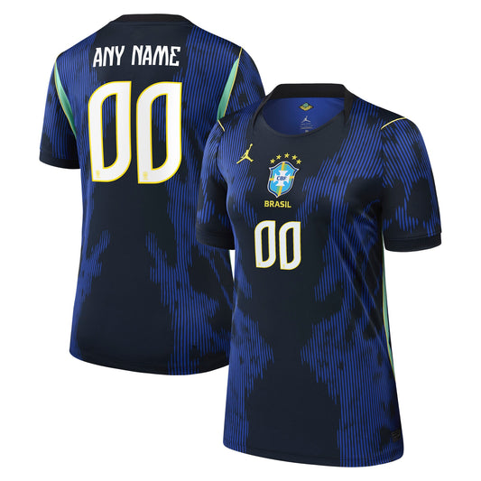 Brazil National Team Women's 2026 Away Stadium Replica Custom Jersey - Blue