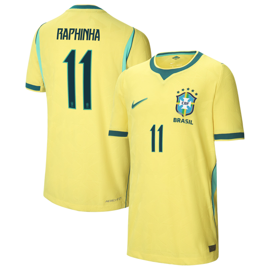 Raphinha Brazil National Team Youth 2026 Home Match Jersey - Yellow