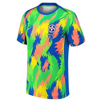 Brazil Women's National Team 2025 Academy Pro Pre-Match Performance Top - Blue