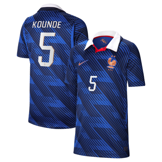 Jules Koundé France National Team Youth 2026 Home Stadium Replica Jersey - Blue