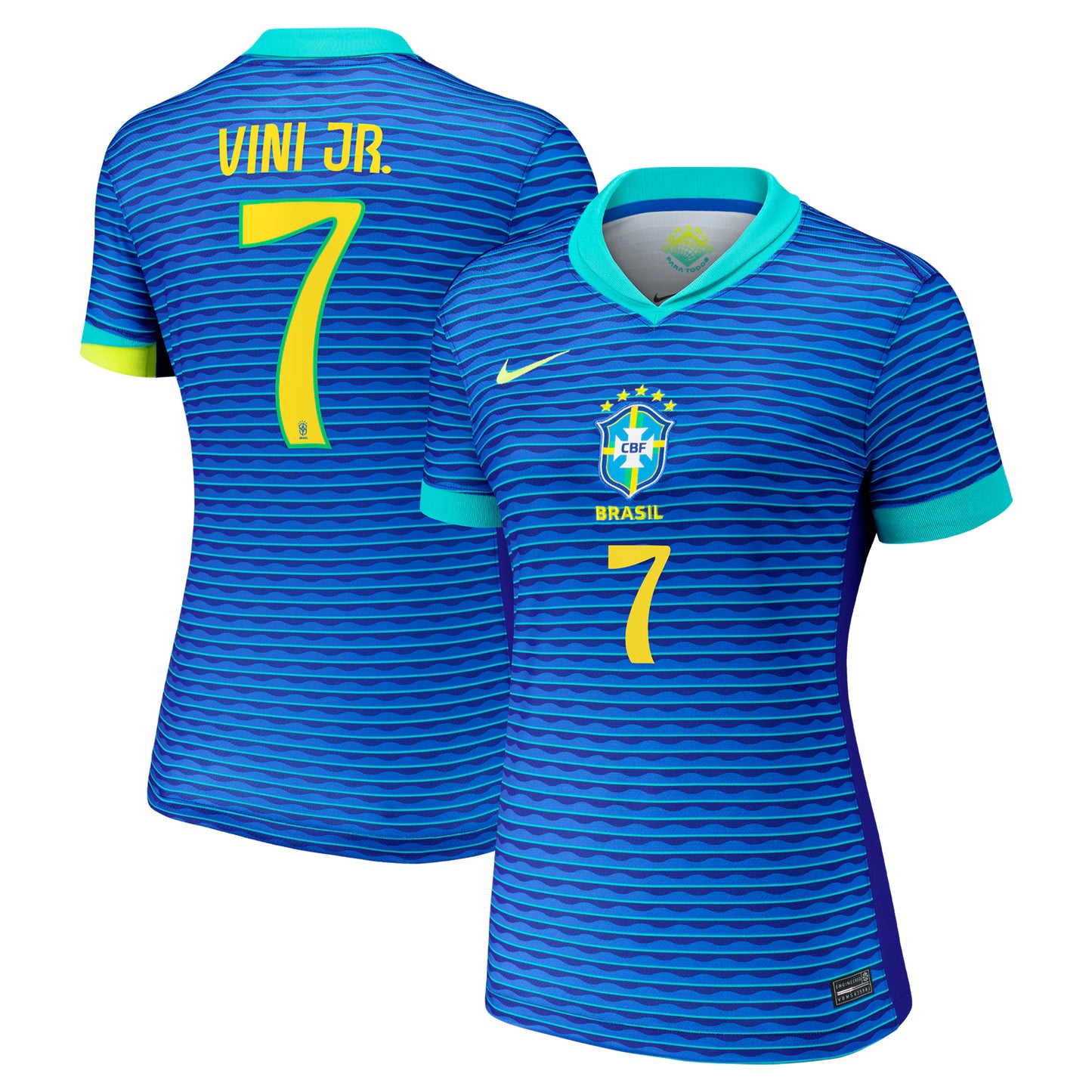 Vini Jr. Brazil National Team Women's 2024 Away Replica Jersey - Blue