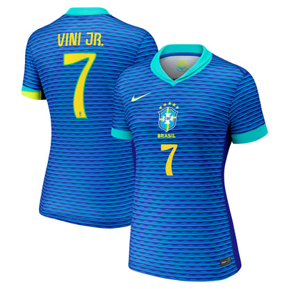 Vini Jr. Brazil National Team Women's 2024 Away Replica Jersey - Blue