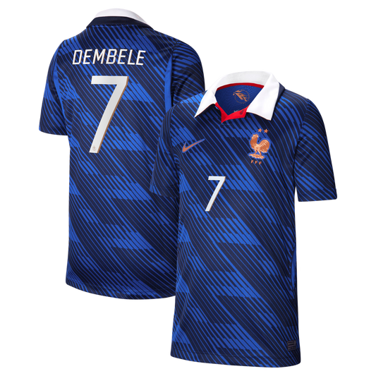 Ousmane Dembélé France National Team Youth 2026 Home Stadium Replica Jersey - Blue