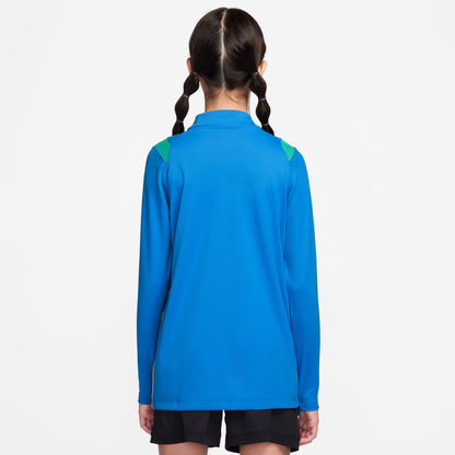 Brazil National Team Youth 2026 Academy Pro Dri-FIT Long Sleeve Quarter-Zip Drill Top - Blue