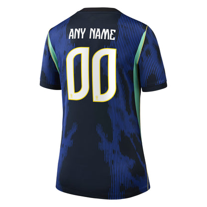 Brazil National Team Women's 2026 Away Stadium Replica Custom Jersey - Blue