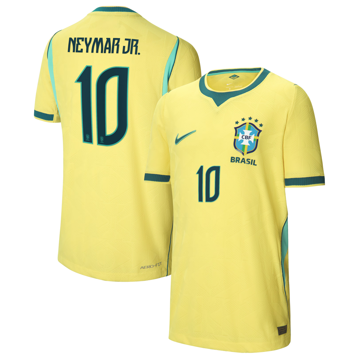 Neymar Jr. Brazil National Team Youth 2026 Home Match Jersey - Yellow