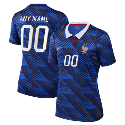 France National Team Women's 2026 Home Stadium Replica Custom Jersey - Blue