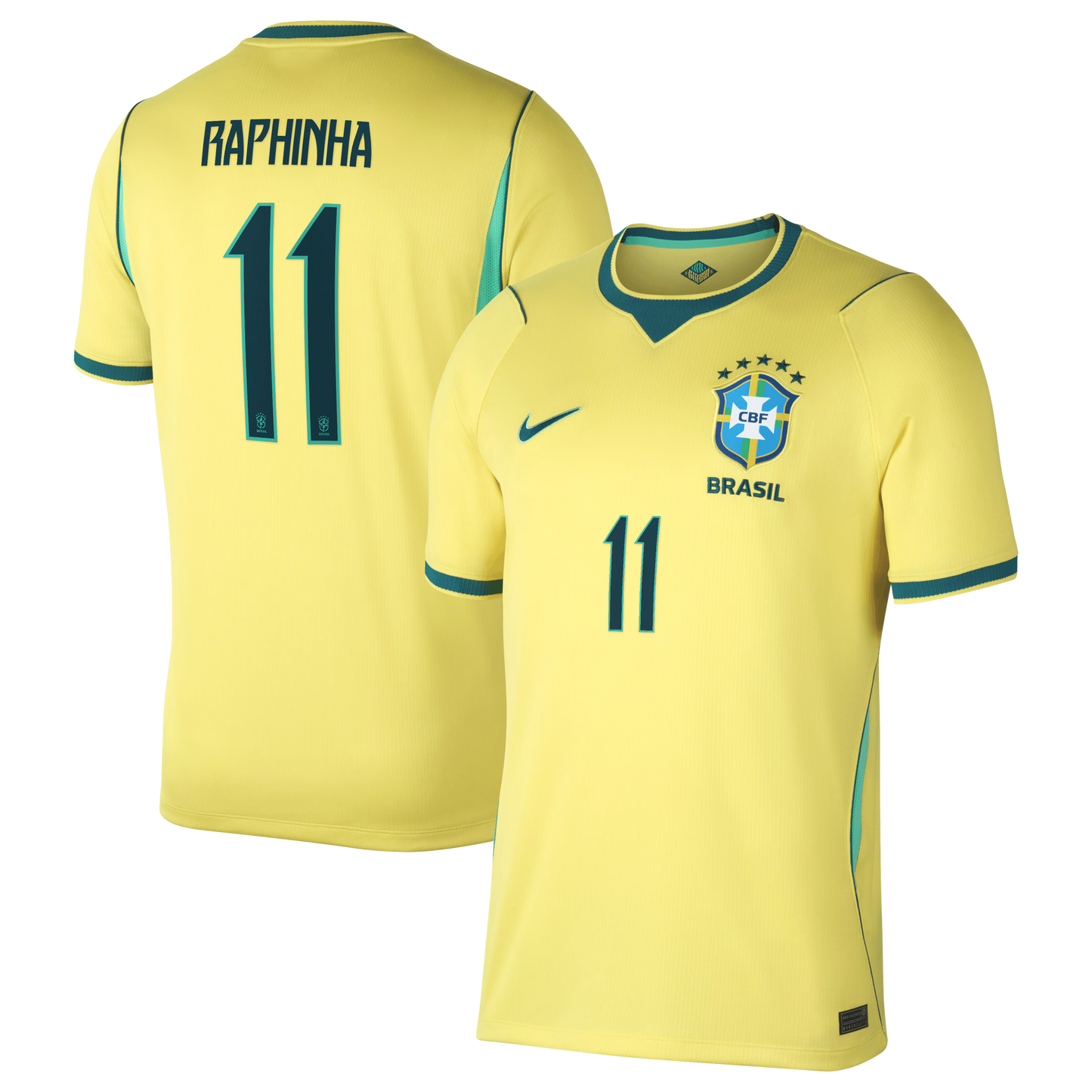 Raphinha Brazil National Team 2026 Home Stadium Replica Jersey - Yellow