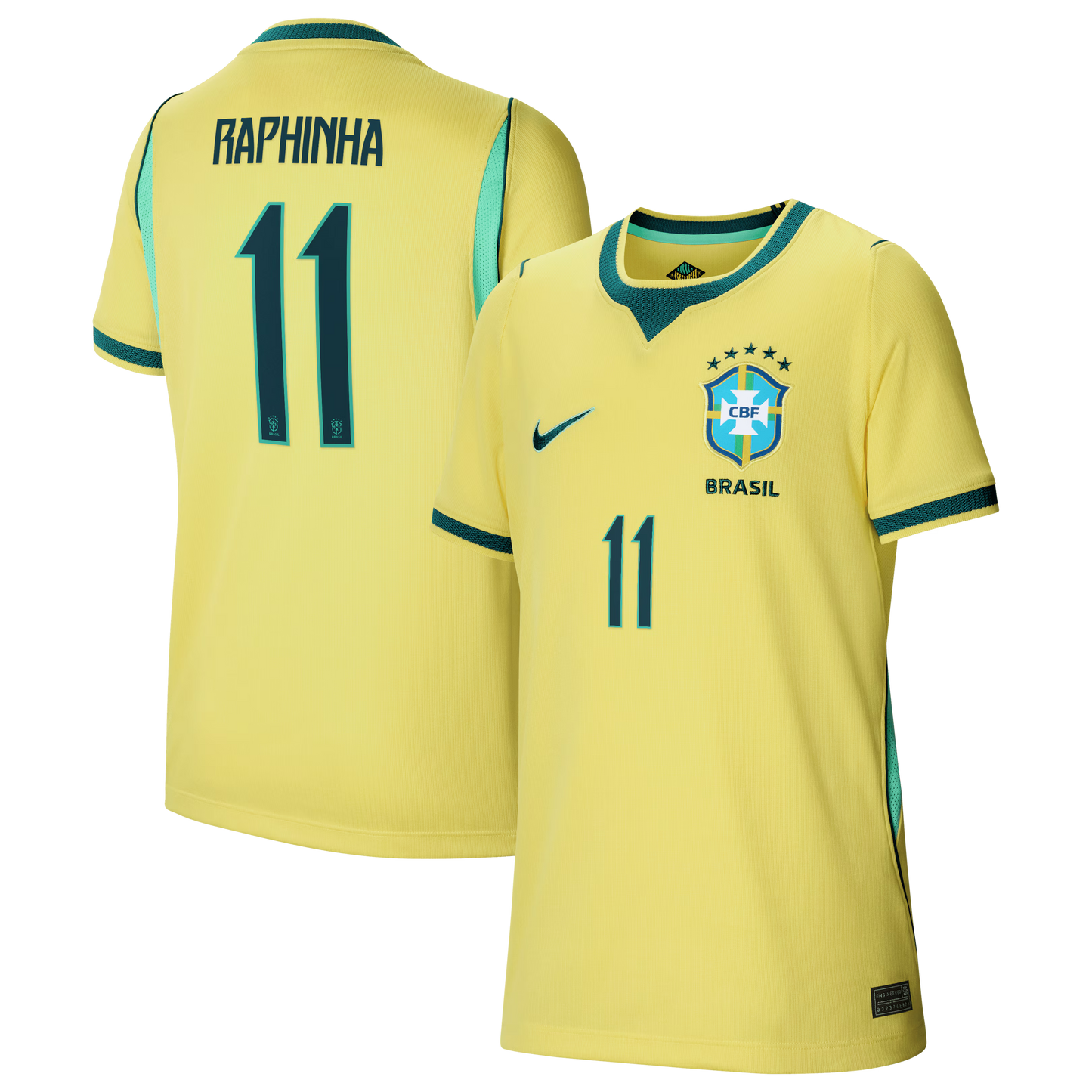 Raphinha Brazil National Team Youth 2026 Home Stadium Replica Jersey - Yellow