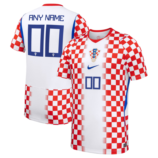 Croatia National Team 2026 Home Stadium Replica Custom Jersey - White