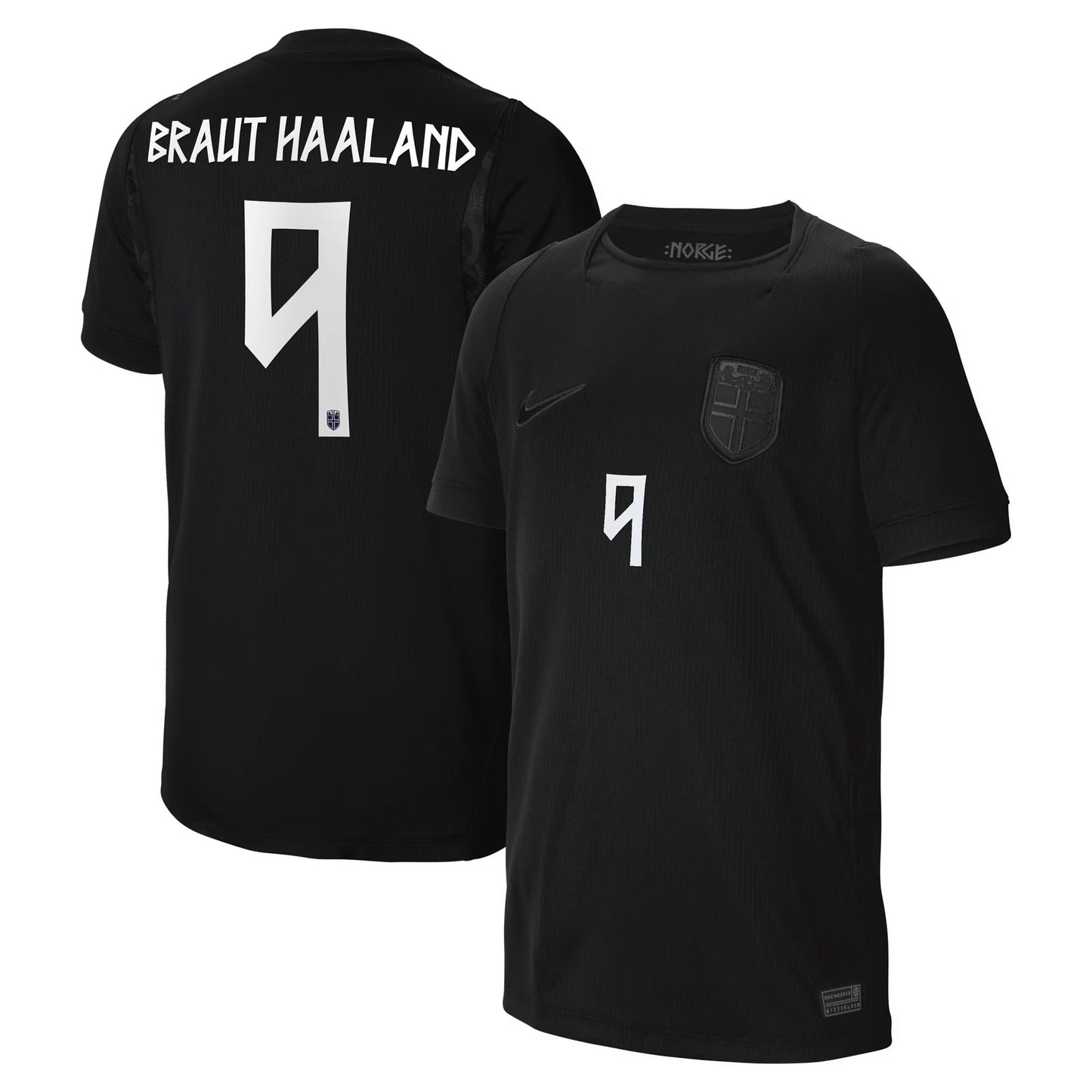 Erling Haaland Norway National Team Youth 2026 Away Stadium Replica Jersey - Black